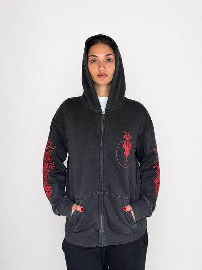 Unisex Faded Zip Hood