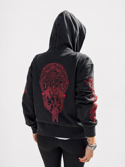 Unisex Faded Zip Hood