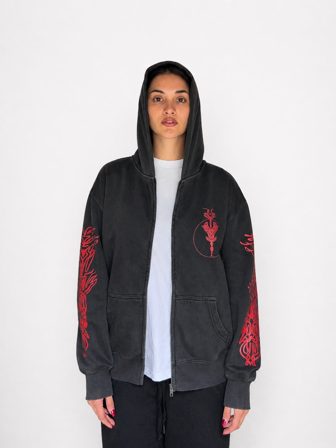 Unisex Faded Zip Hood