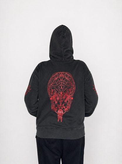 Unisex Faded Zip Hood